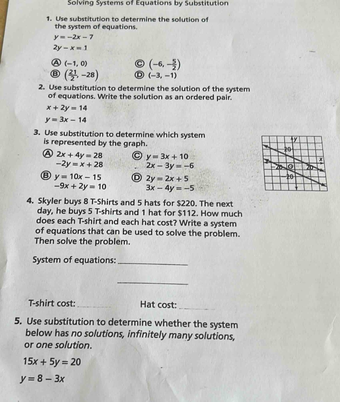 solving systems of equations by substitution 1. use substitution to det…