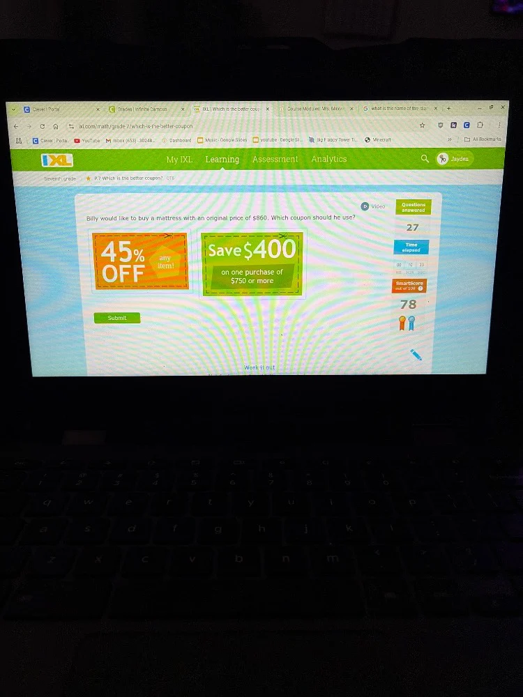 billy would like to buy a mattress with an original price of $860. whic…