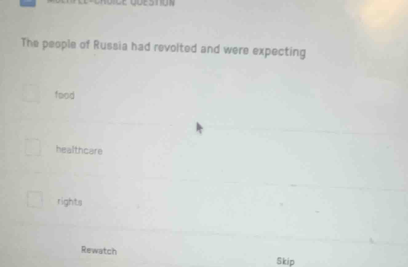 multiple-choice question the people of russia had revolted and were exp…