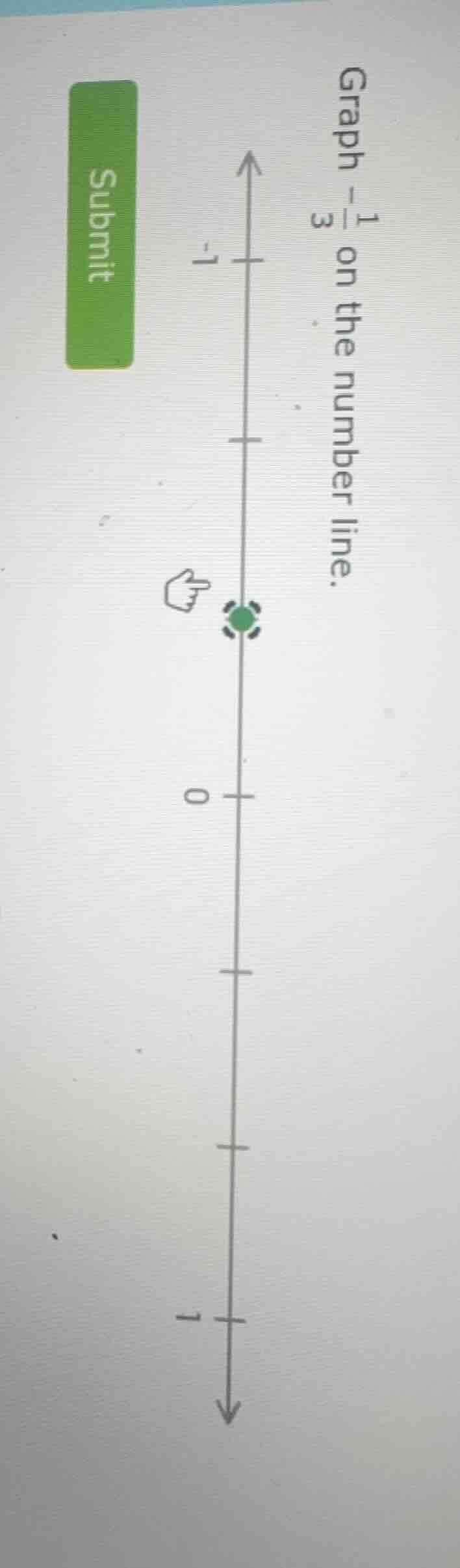 graph $-\\frac{1}{3}$ on the number line.