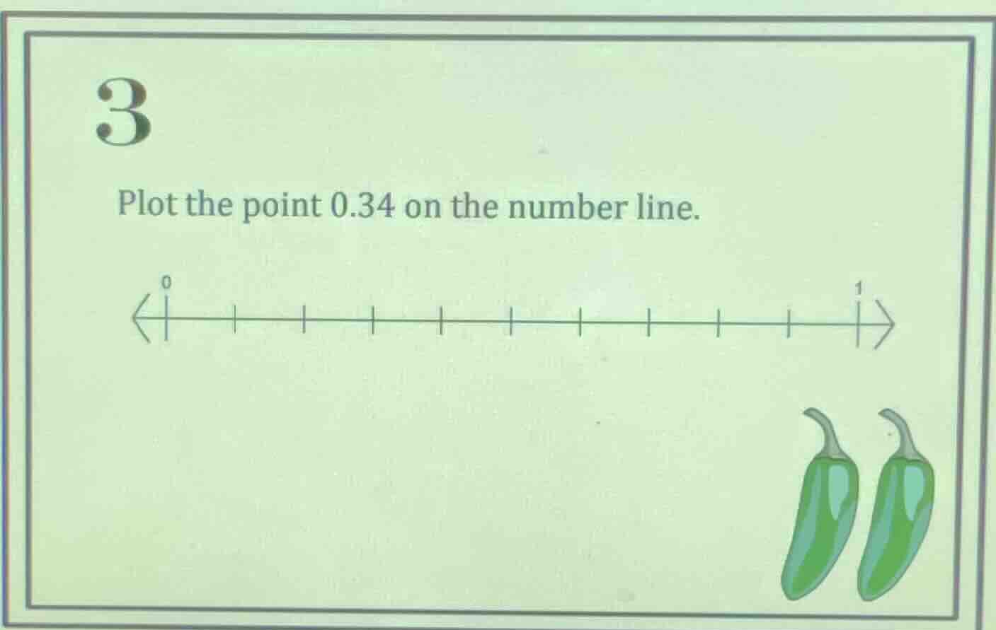 3\nplot the point 0.34 on the number line.