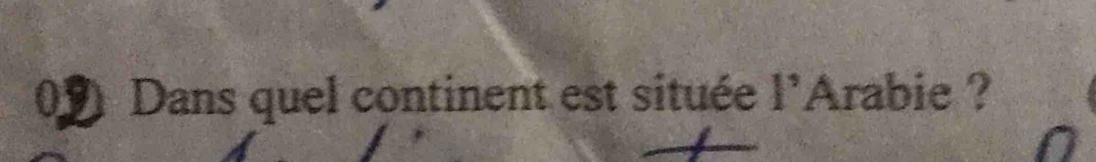 02) dans quel continent est située larabie ?