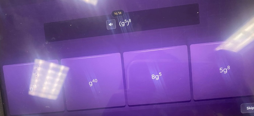 (g^5)^8 g^13 g^40 8g^5 5g^8