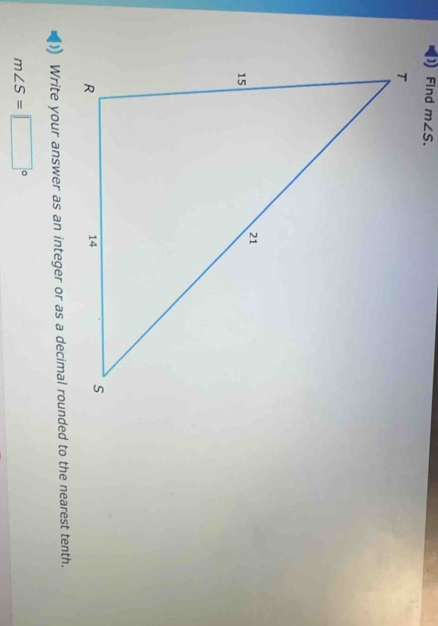 find $m\\angle s$.\nwrite your answer as an integer or as a decimal rounded to the nearest tenth.\n$m\\angle s = \\square^{\\circ}$