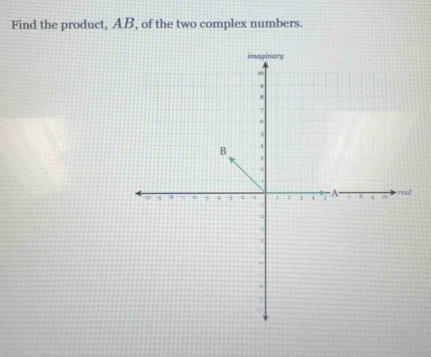 find the product, $ab$, of the two complex numbers.