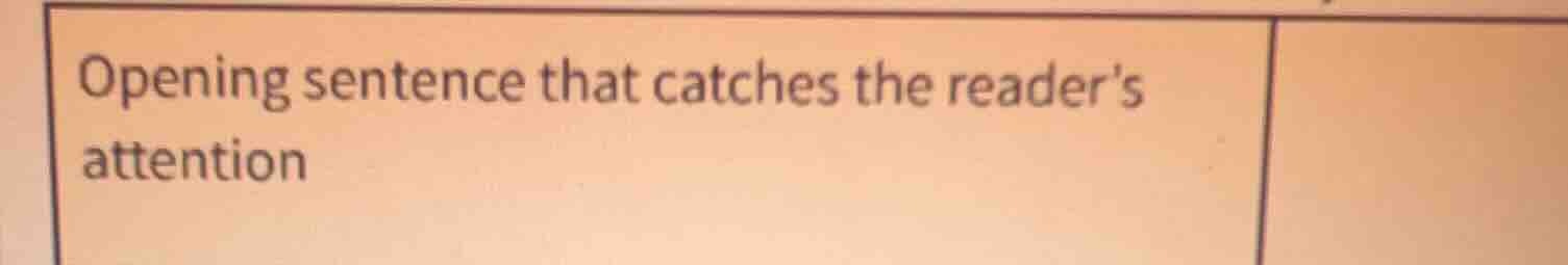 opening sentence that catches the readers attention