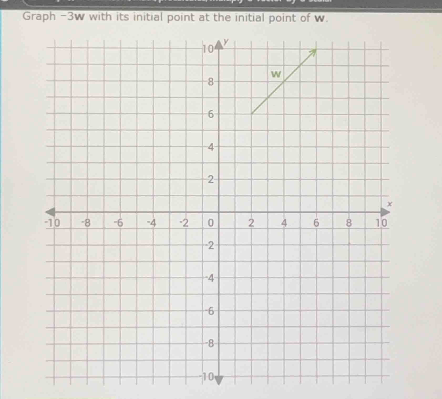 graph $-3\\mathbf{w}$ with its initial point at the initial point of $\\mathbf{w}$.