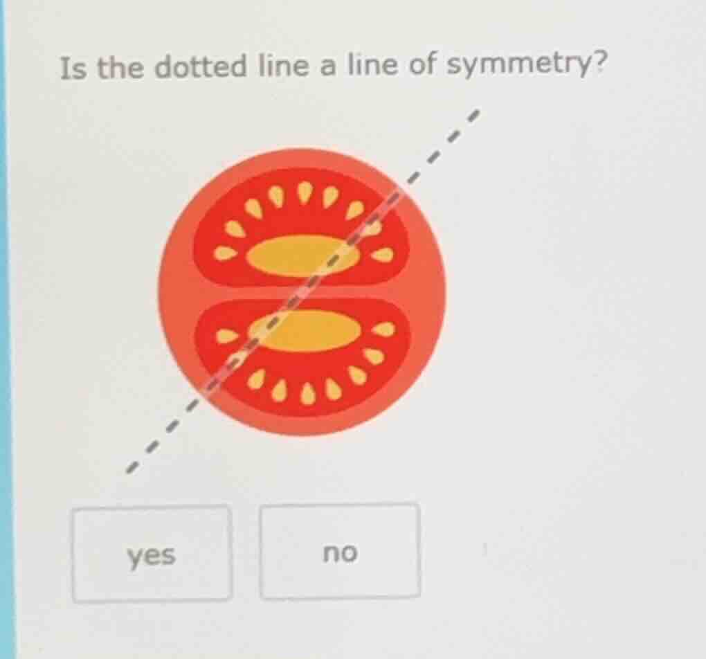 is the dotted line a line of symmetry?\nyes\nno