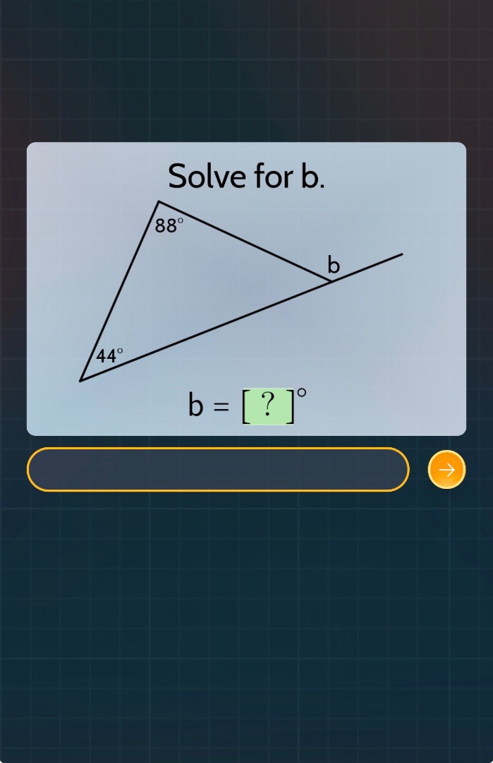 solve for b.\n$b = ? ^{\\circ}$